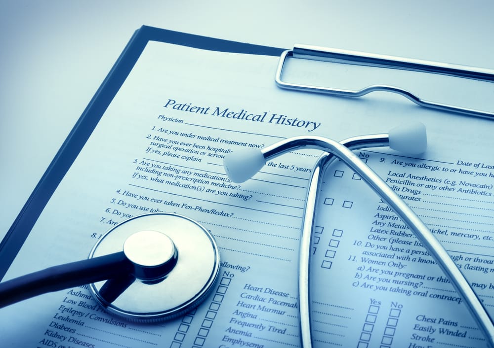 patient medical history paperwork